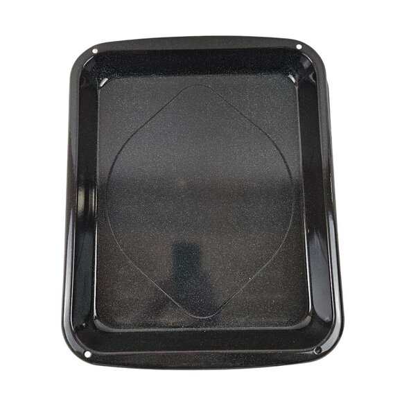 Enamel Coated Roasting Tray Drip Pan Speckled Gray Oven Broiler Vintage - Picture 10 of 10